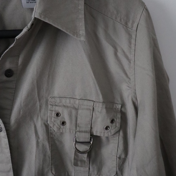 Button Down with Buckle and Grommets - Picture 2 of 5